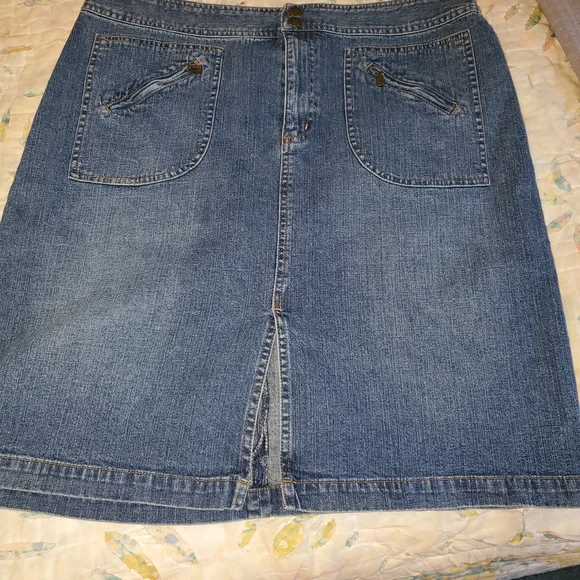 Ralph Lauren Blue Denim A-Line Skirt - Picture 1 of 5